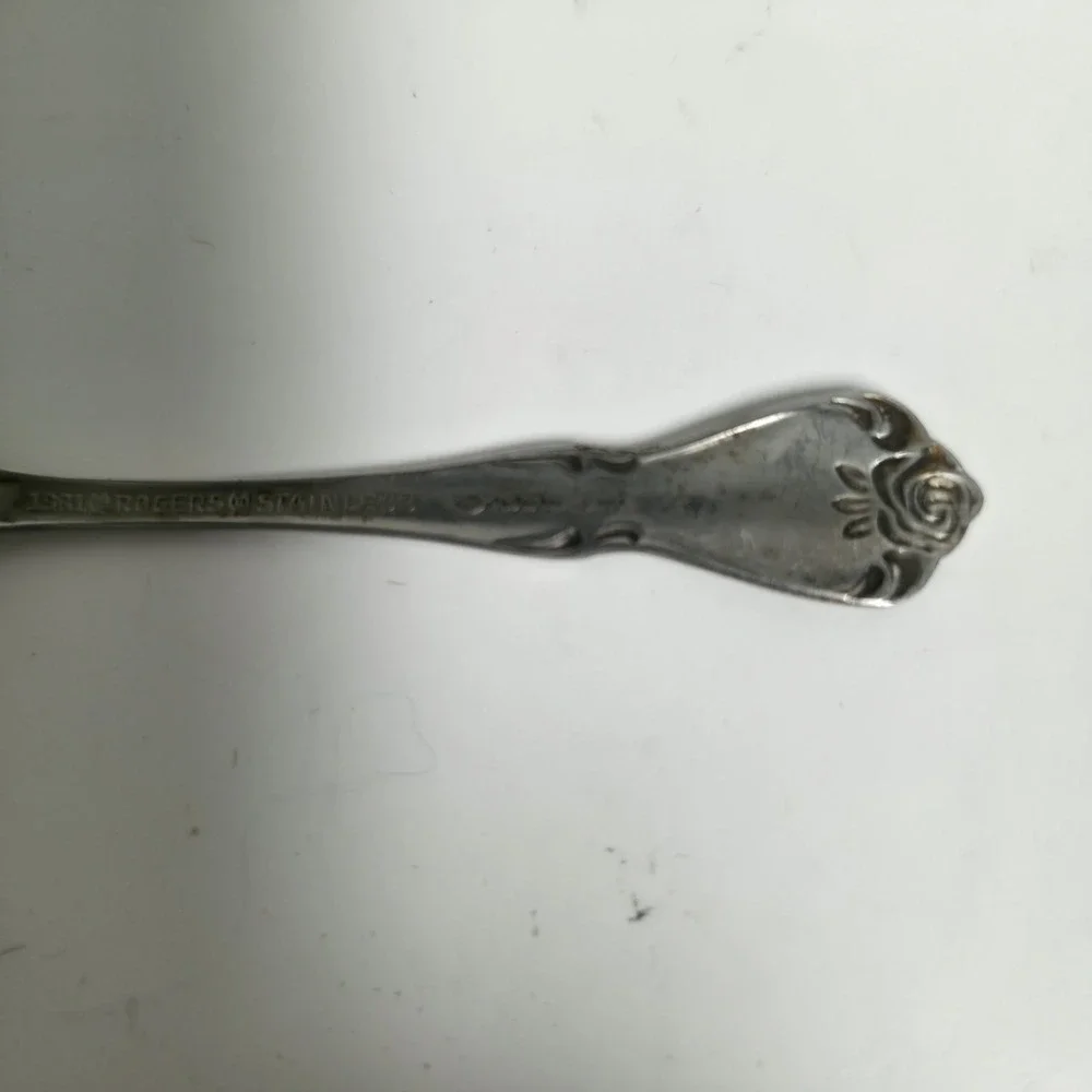 1881 Rogers Oneida ARBOR ROSE True Rose Stainless Flatware Lot of 4 Spoons Fork